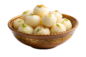 Authentic Bengali rasgulla sweet isolated on transparent background