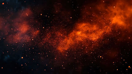 Fototapeta premium Perftect fire particles embers on background . Smoke fog misty texture