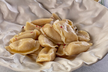 Traditiolal vareniki - stuffed dumplings with potato