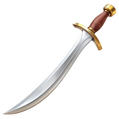 Traditional scimitar sword isolated on transparent background