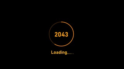 Circle loading process ahead of the new year 1990 to 2062. New year celebration video symbol 1900 to 2062.