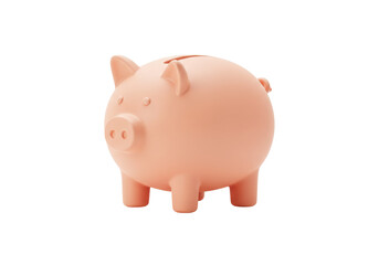 Isolated pink piggy bank for savings, home budget, and financial investment planning