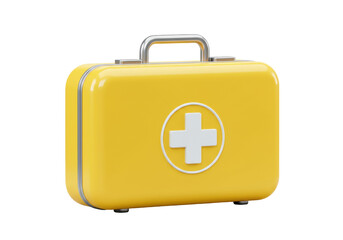 Isolated first aid kit medicine safety emergency, medical help assistance healthcare box