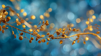 autumn leaves on a blue background