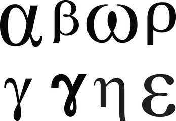 Obraz premium ): Alpha Beta Gamma Greek Letters Vector