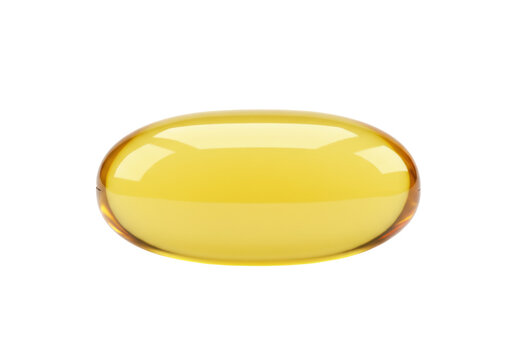 Isolated golden oil capsule medication remedy supplement for healthy living, gel pill omega 3