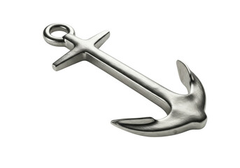 Isolated object of a silver metal anchor for a ship or boat on a light background