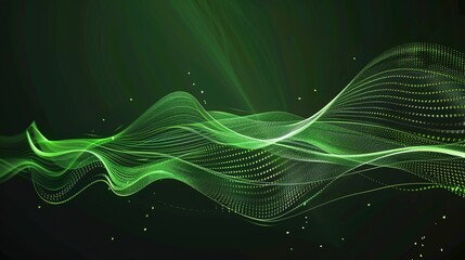 Green Minimalist Tech Wave Background Images, with fresh green as the main tone, matched with smooth tech-style wave lines, integrating elements such as low-saturation gradients and minimalist light 