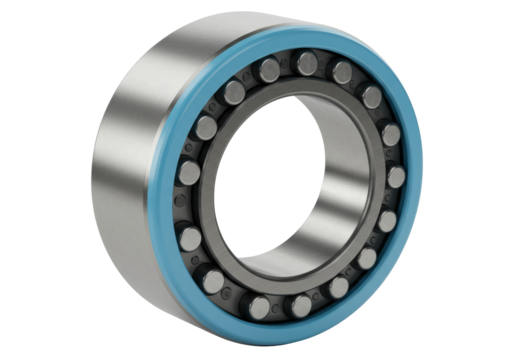 Isolated cylindrical roller bearing, a machine element for industrial technology parts