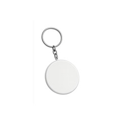 Blank White Round Keychain Mockup on transparent background 