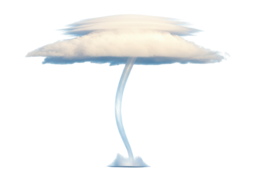 Isolated cloud column, rare weather phenomenon, meteorological curiosity, natural atmospheric feature