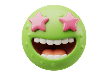Obraz premium Isolated Emoji Face with Starry Eyes and Open Mouth Expression Character Expression Illustration