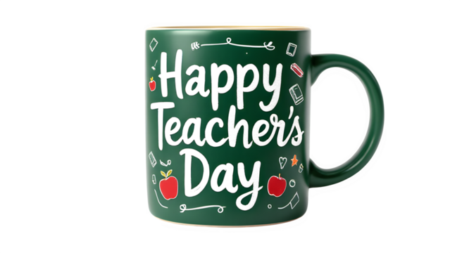 Happy Teacher’s Day Mug, isolated on transparent background