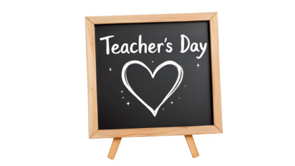 Teacher's Day Chalkboard Sign, isolated on transparent background