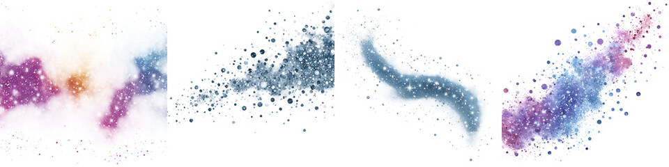 Fototapeta premium Abstract Colorful Sparkles and Glitters Set on White Background