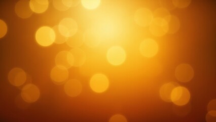 Warm glowing background with golden-orange bokeh light spots and radiant gradient. Abstract festive texture with dreamy atmosphere. Ideal for celebration banners, invitations, and seasonal design.