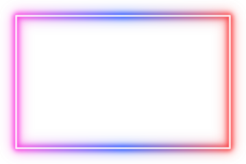 Neon glowing rectangular frame with pink purple and blue gradient light effect for poster, banner, invitation and digital design template