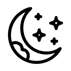 Crescent moon with four stars