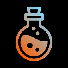 Gradient potion bottle with bubbles