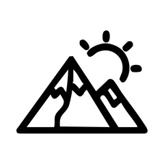 Icon of mountains and sun