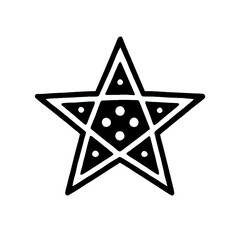 black star on white