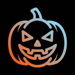 Jackolantern with a gradient outline on black