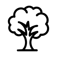 Outline of a stylized tree with a full canopy