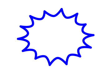 Blue starburst outline badge shape for sale sticker, discount label, price tag, promotion banner...