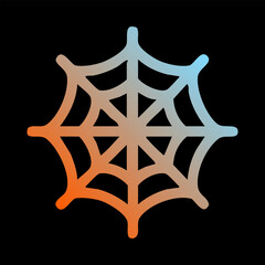Spider web with gradient on black background