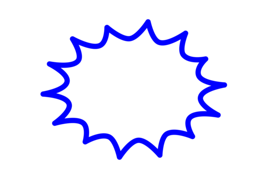 Blue starburst outline badge shape for sale sticker, discount label, price tag, promotion banner and marketing graphic design