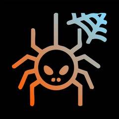 Stylized spider with gradient on black