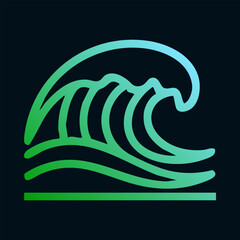 Stylized wave icon with gradient