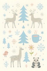 christmas background with deer