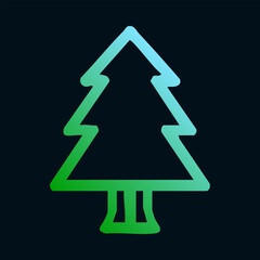 Stylized tree with greenblue gradient