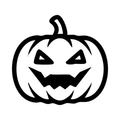 A black and white line drawing of a jackolantern