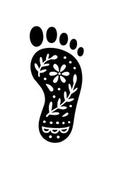 foot print on white background