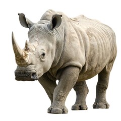 Obraz premium White Rhinoceros in Profile.