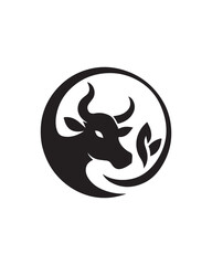 vector illustration of a bull logo design