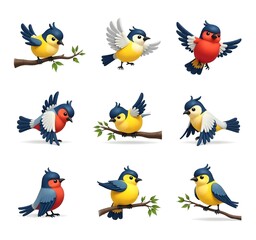 Fototapeta premium collection of birds