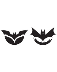 black and white bat vector logo