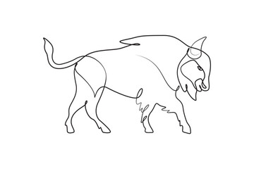 Vector illustration of a bison in detailed style, isolated on white background, perfect for wildlife themes, North American plains, forest animals, educational materials, logos, and creative projects