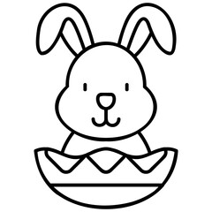 Line Art Bunny Icon