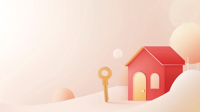 Soft Pink and Gold Vector Graphic for Property Presentation