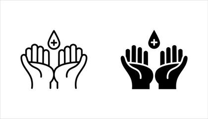 Hand sanitizer icon set. Hand hygiene, vector illustration on white background