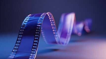 Violet Film rolling, 35mm film motion
