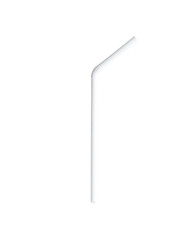 A simple, white drinking straw with a right-angle bend