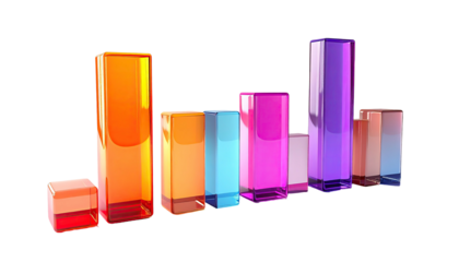 Colorful translucent rectangular bar graph