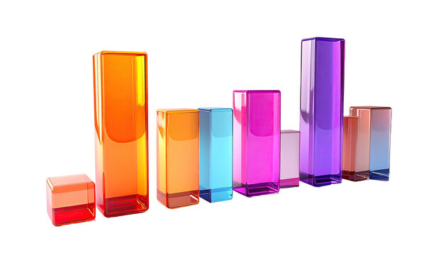 Colorful translucent rectangular bar graph