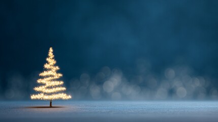 Glowing fairy lights christmas tree winter wonderland digital art nighttime magical concept