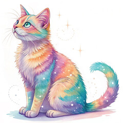 cute colourful cat art © Suma